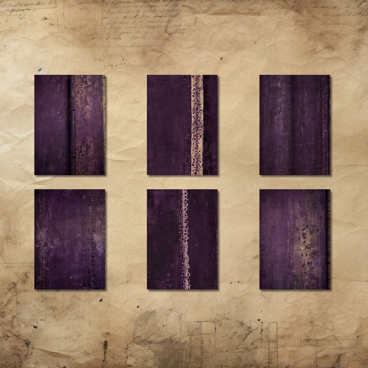 Dark Purple Junk Journal Background Papers 