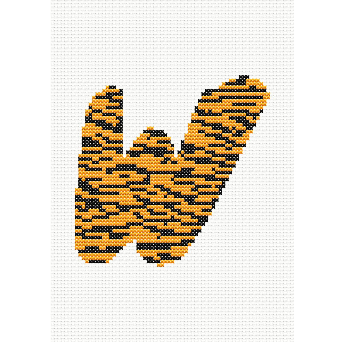 Tiger Print W Monogram Cross Stitch Pattern