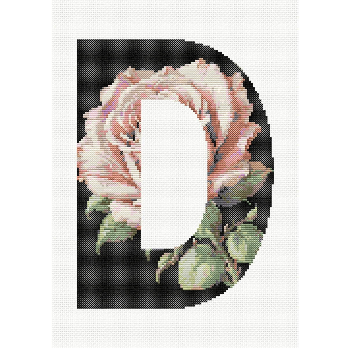 D Monogram Cross Stitch 