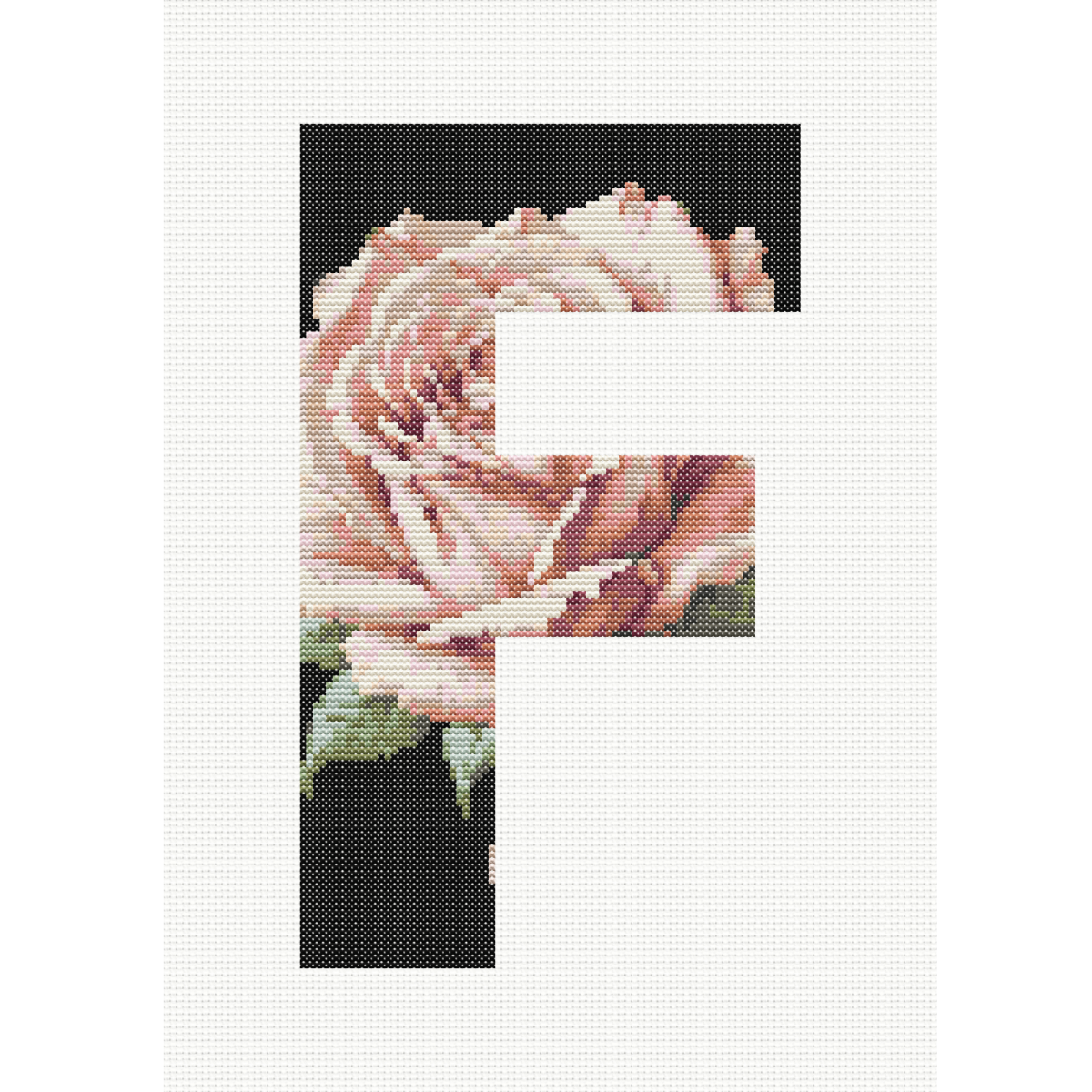 F Monogram Cross Stitch 