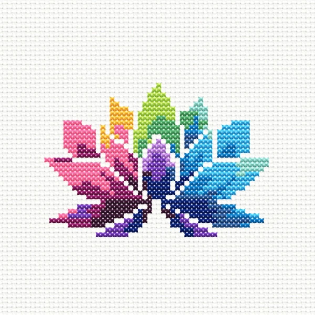 Free Lotus Flower Cross Stitch 