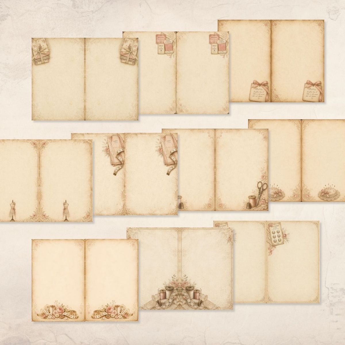 Vintage Sewing Room Junk Journal Kit