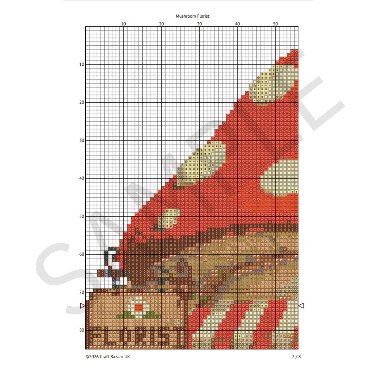 Mushroom Florist Cross Stitch Pattern