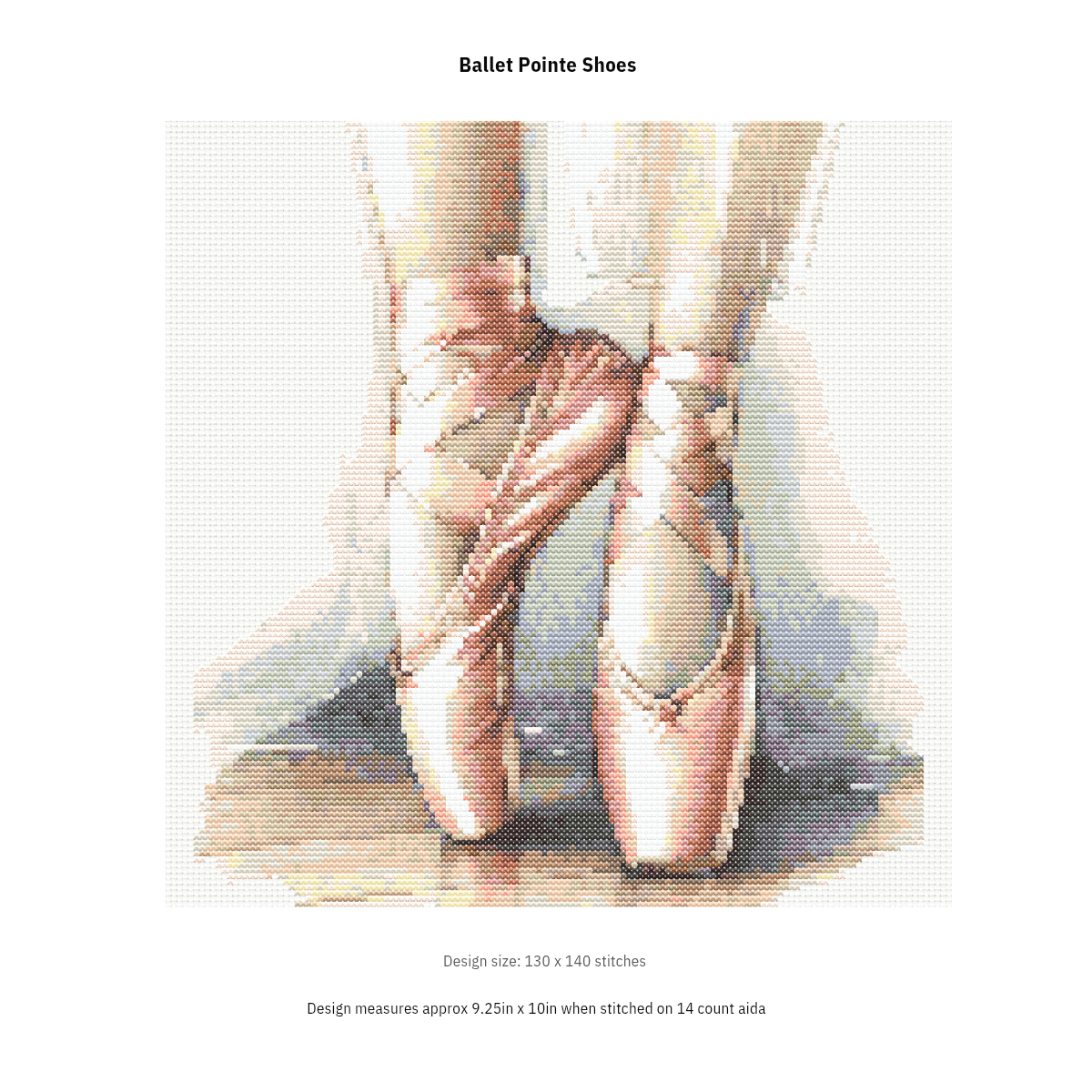 Ballet Pointe Shoes Cross Stitch Pattern