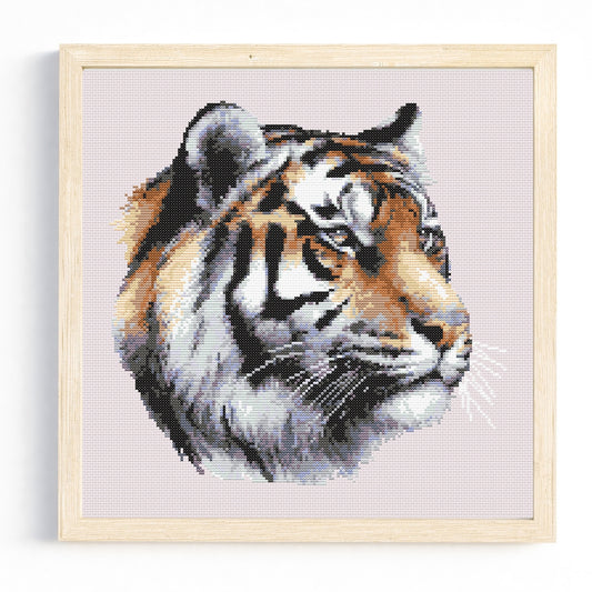 Tiger Portrait Cross Stitch Pattern 