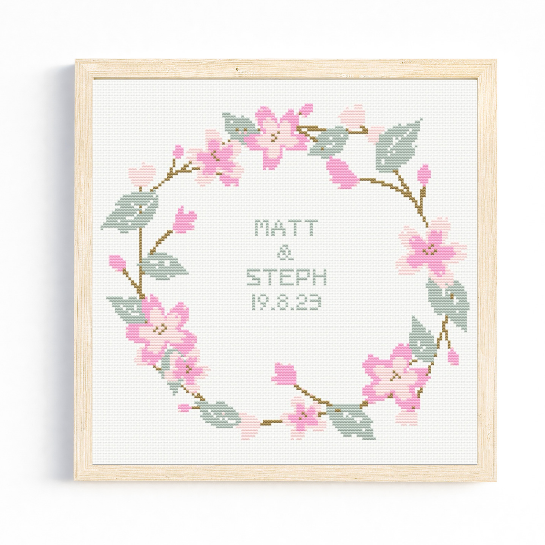 Floral Wreath 1 Cross Stitch Pattern 