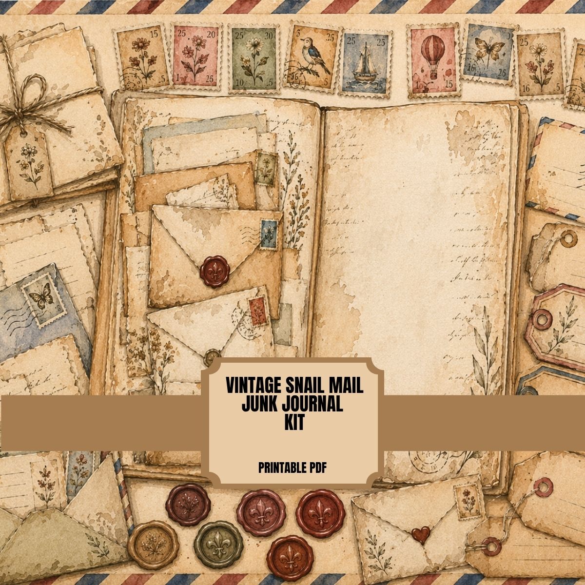 Vintage Snail Mail Junk Journal Kit