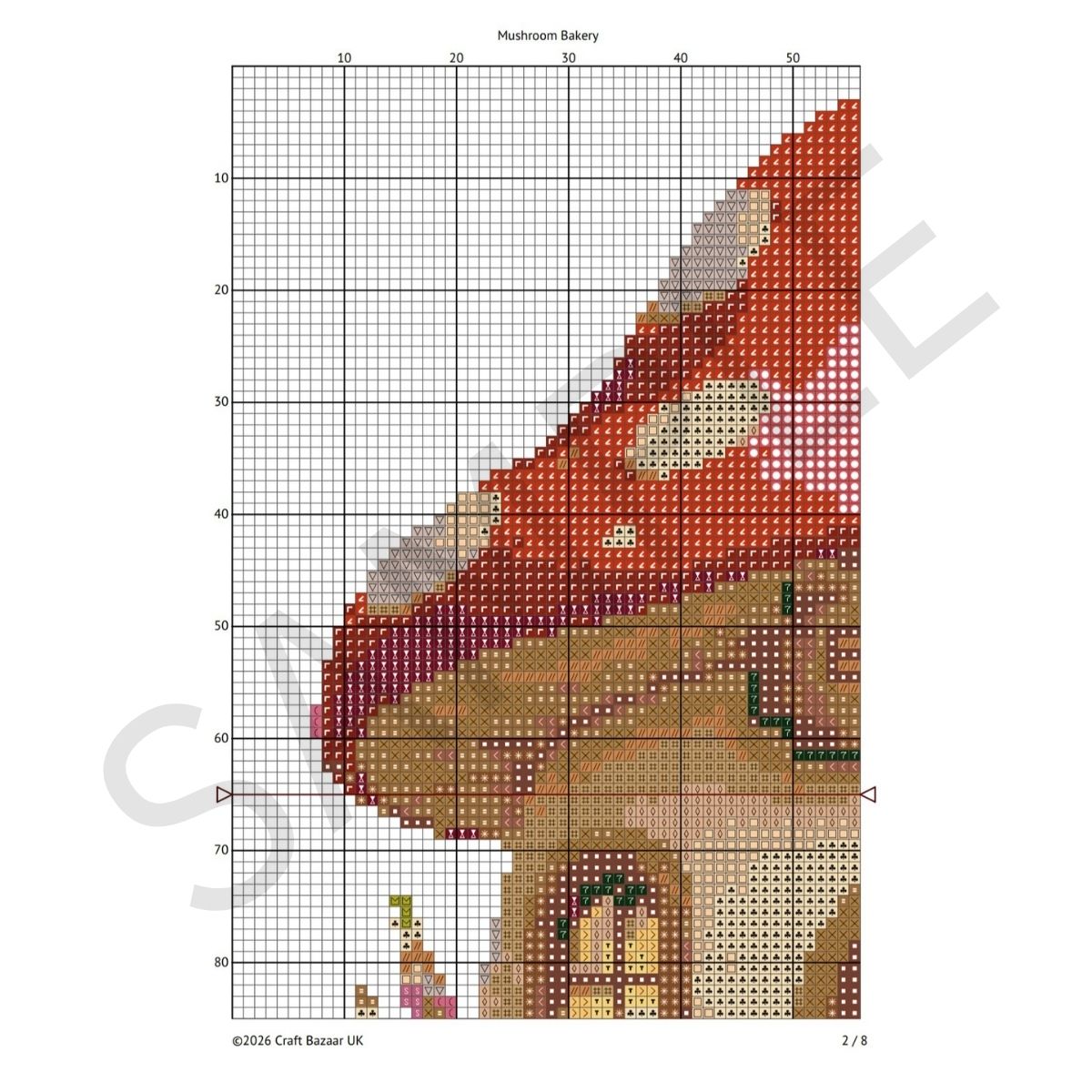Mushroom Bakery Cross Stitch Pattern