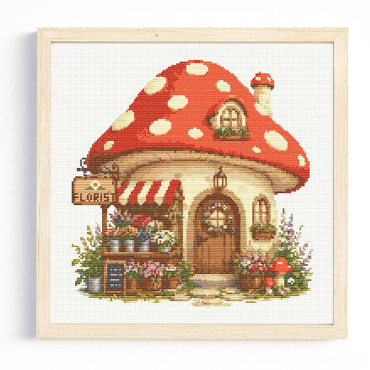 Mushroom Florist Cross Stitch Pattern