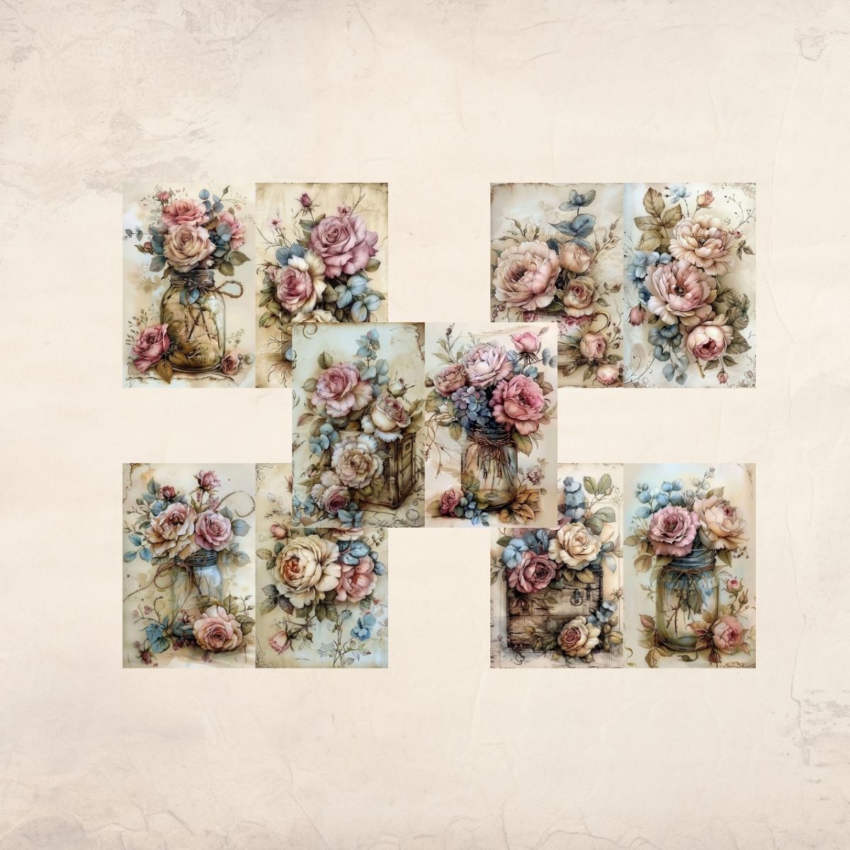 Vintage Rose Junk Journal Pages