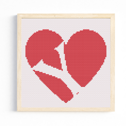 Y Monogram in Heart Cross Stitch Pattern 