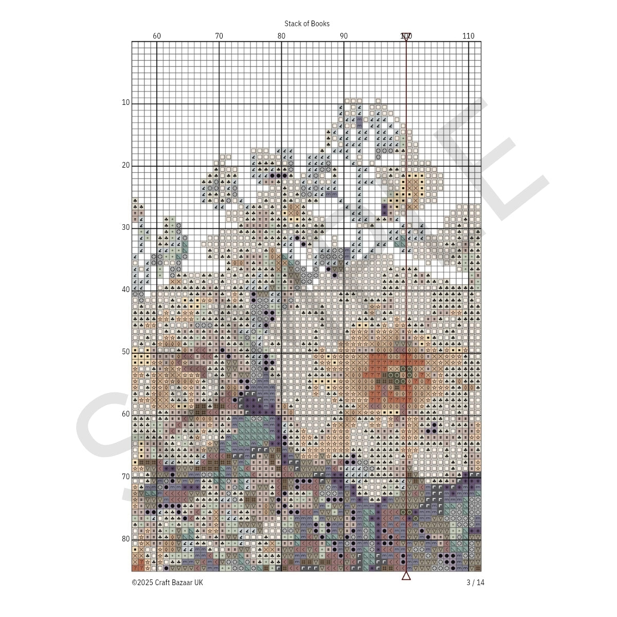 Stack of Books Cross Stitch Pattern
