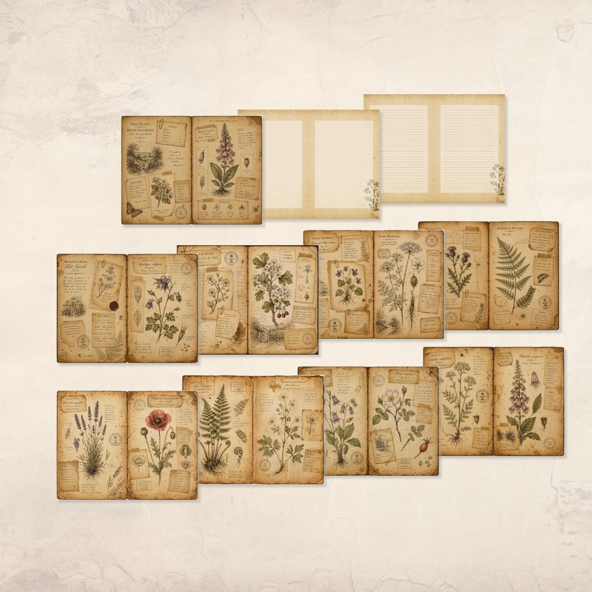 Antique Botanical Junk Journal Kit