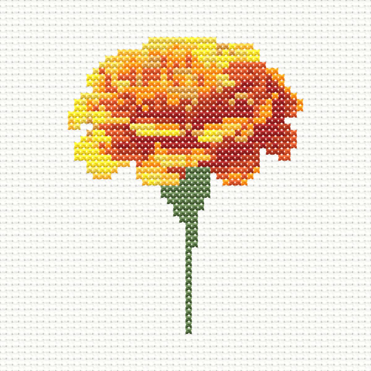 Simple Marigold Cross Stitch Pattern