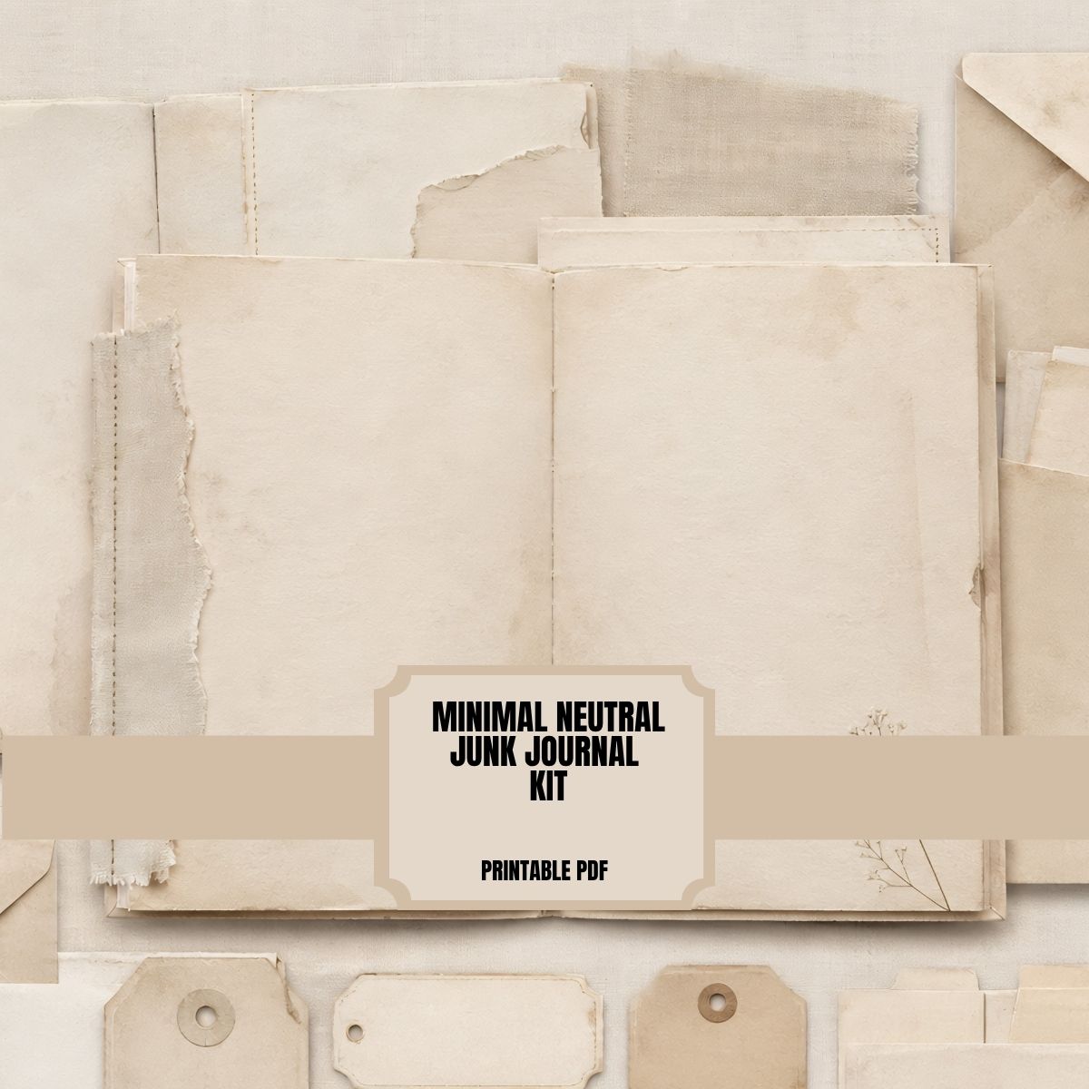 Minimal Neutral Junk Journal Kit