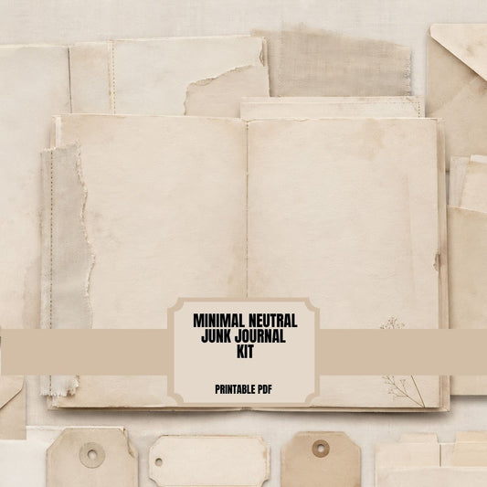 Minimal Neutral Junk Journal Kit