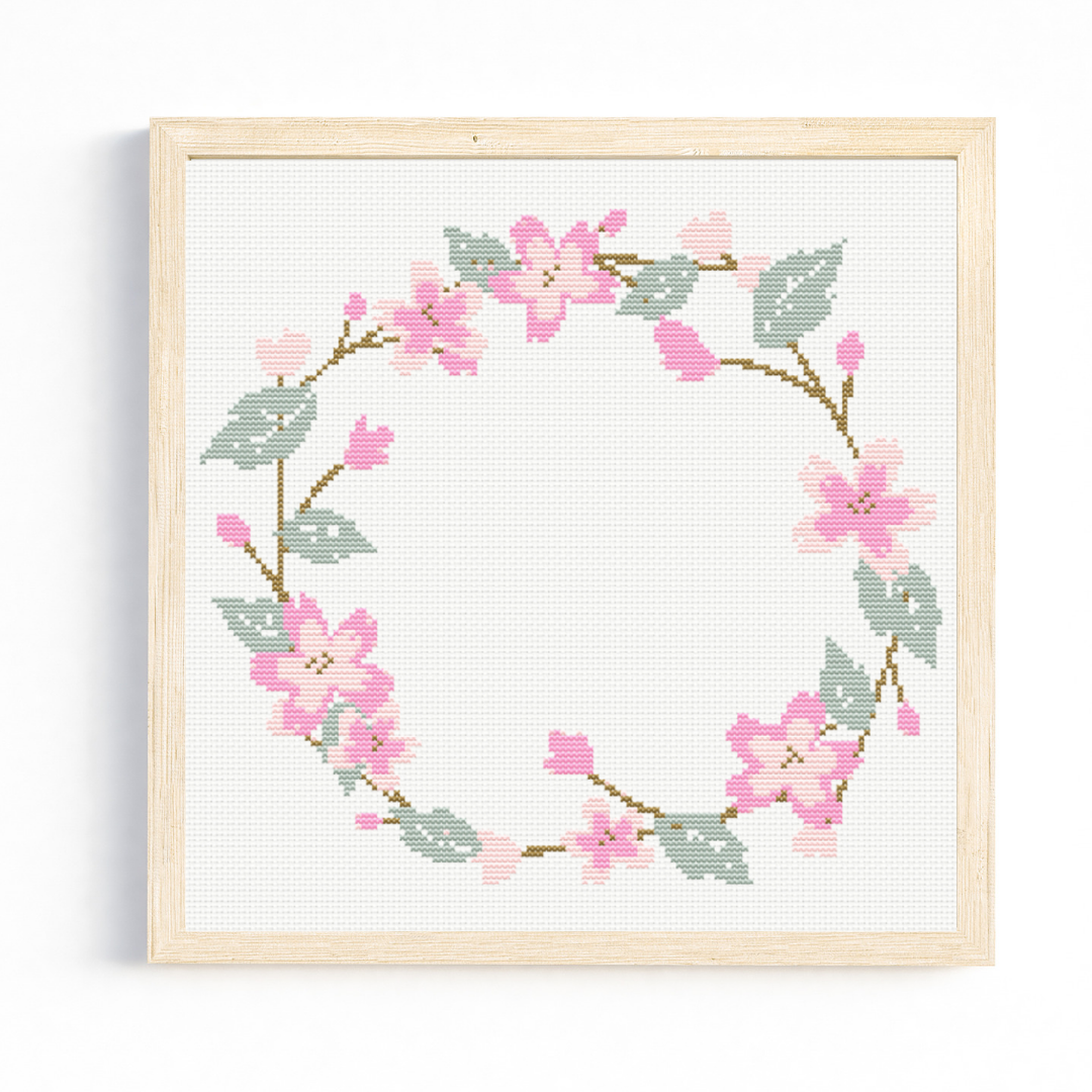 Floral Wreath 1 Cross Stitch Pattern 