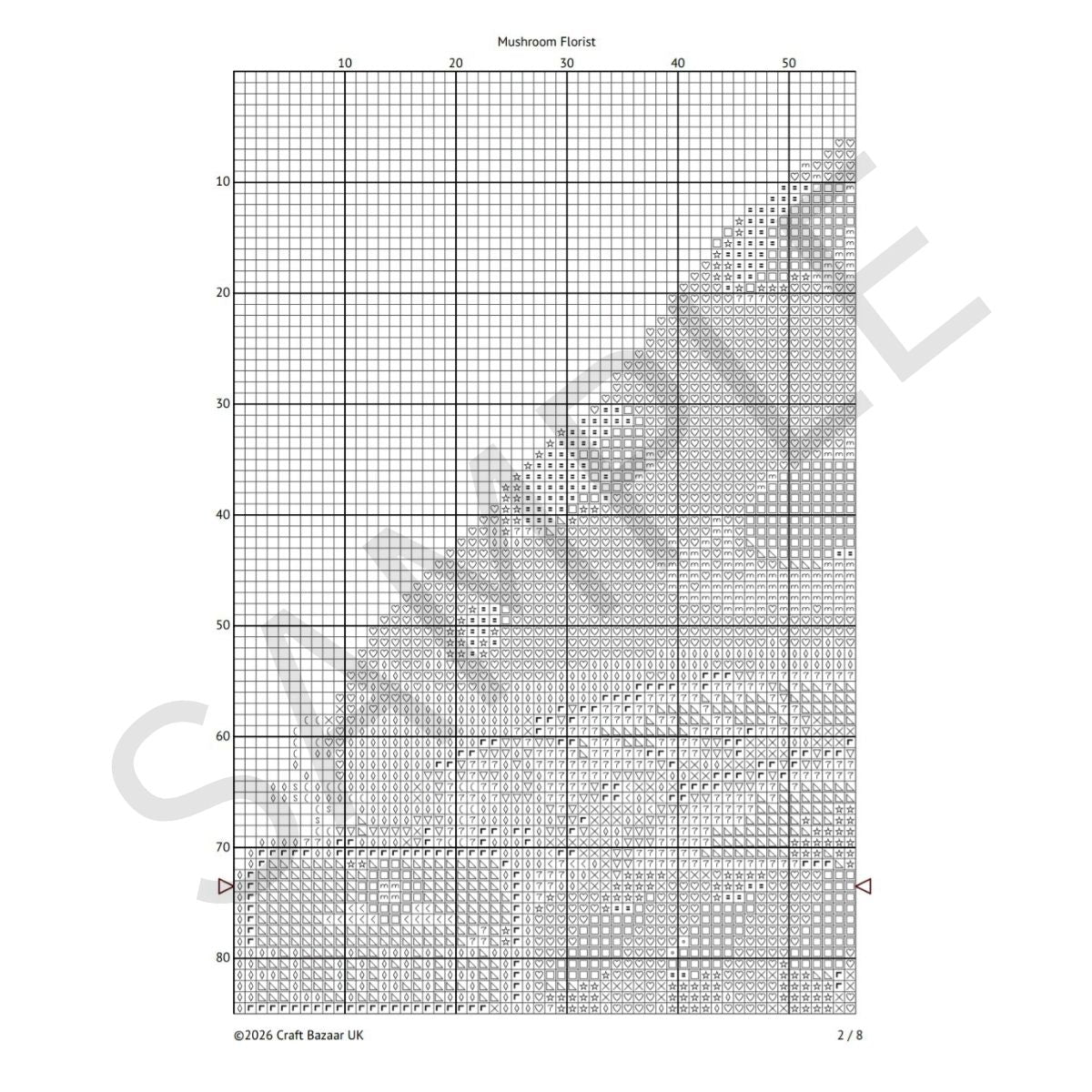 Mushroom Florist Cross Stitch Pattern