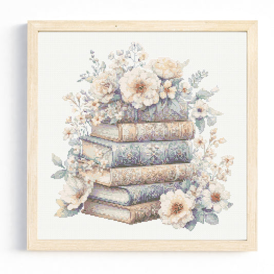 Stack of Books Cross Stitch Pattern 