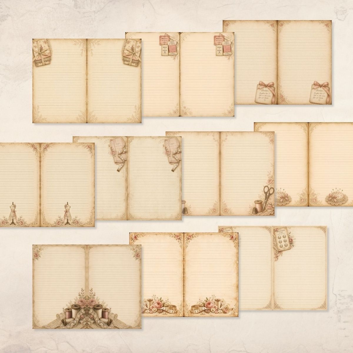 Vintage Sewing Room Junk Journal Kit
