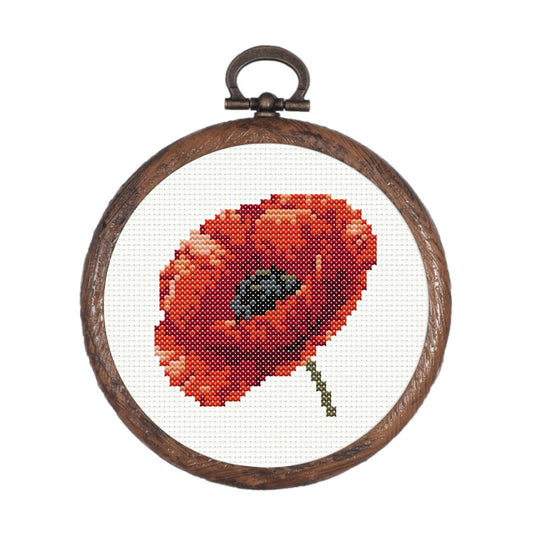 Simple Poppy Cross Stitch Pattern