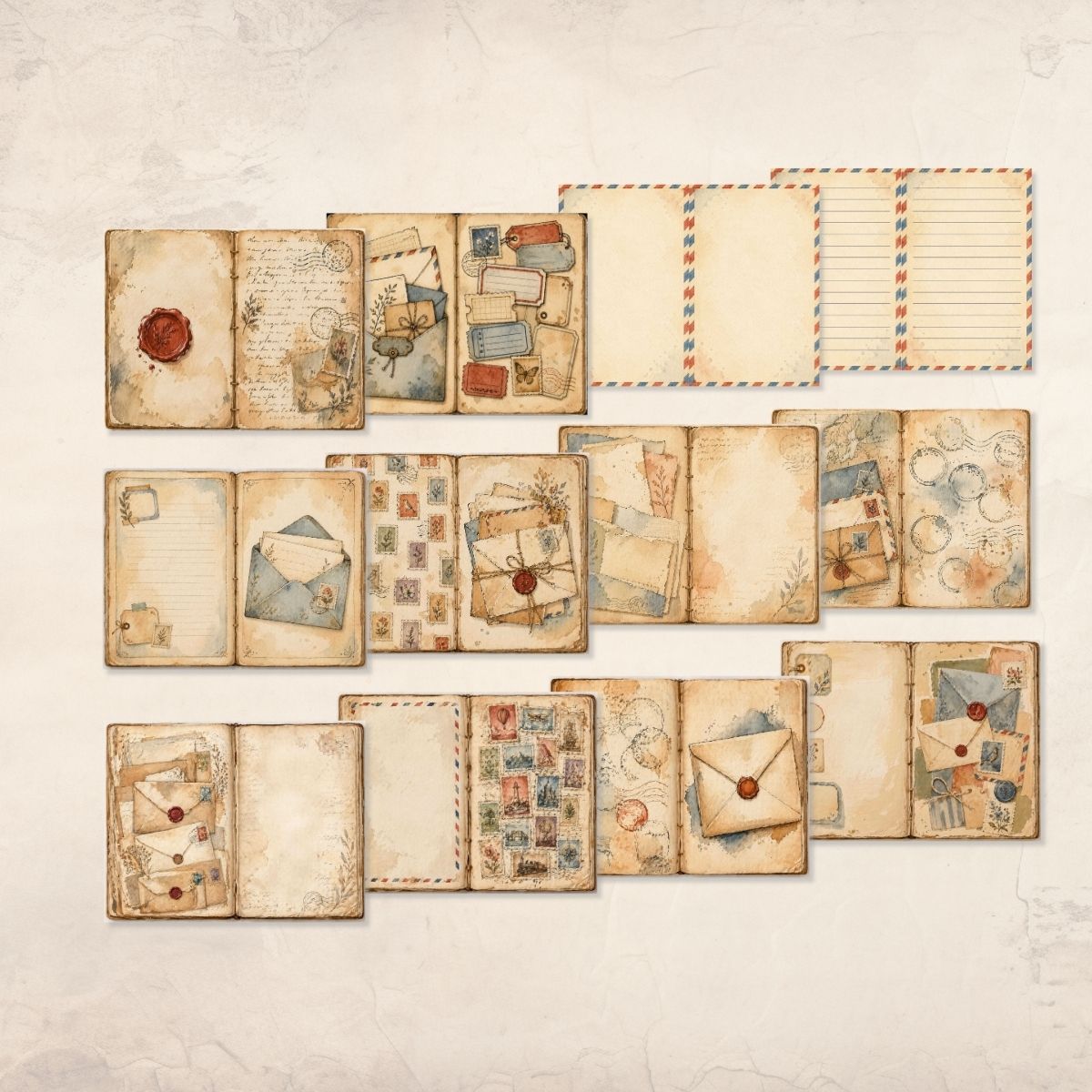Vintage Snail Mail Junk Journal Kit