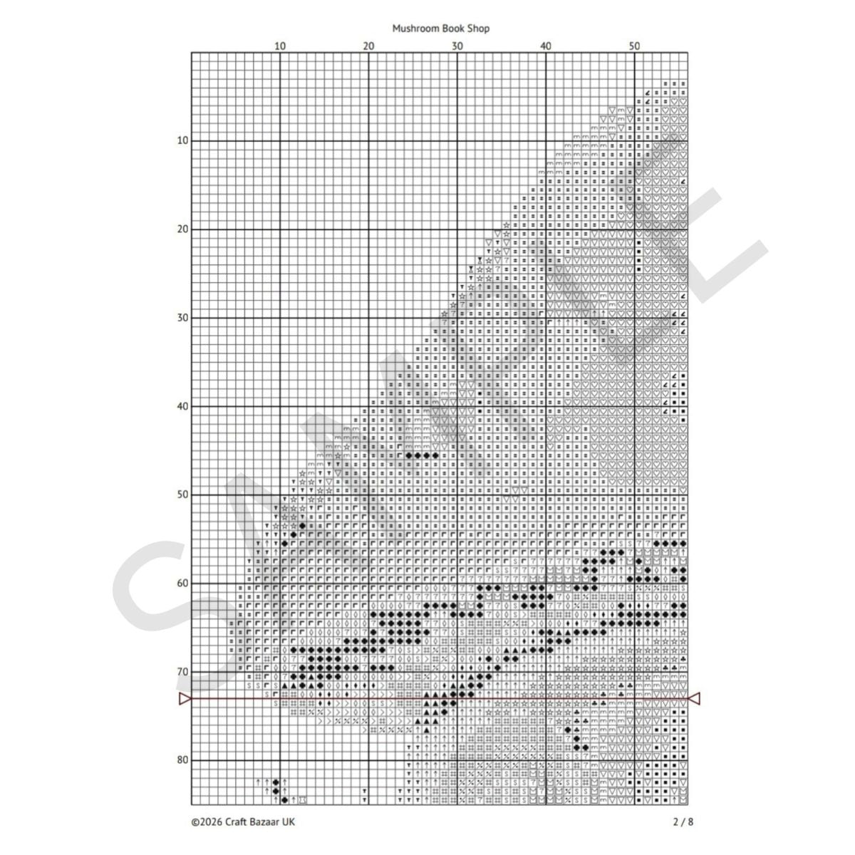Mushroom Book Shop Cross Stitch Pattern