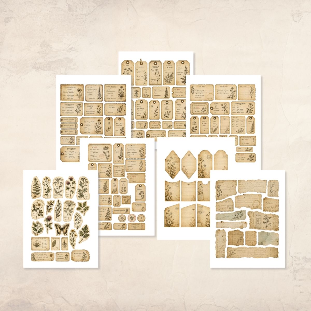 Antique Botanical Junk Journal Kit