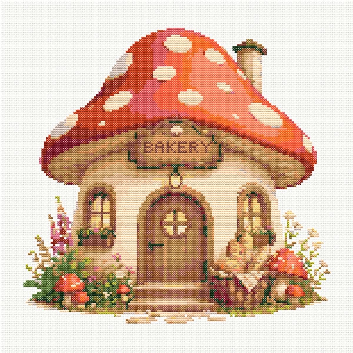 Mushroom Bakery Cross Stitch Pattern