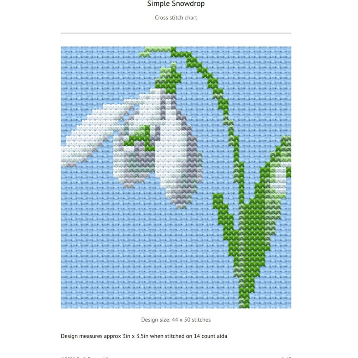 Simple Snowdrop - PDF Cross Stitch Pattern