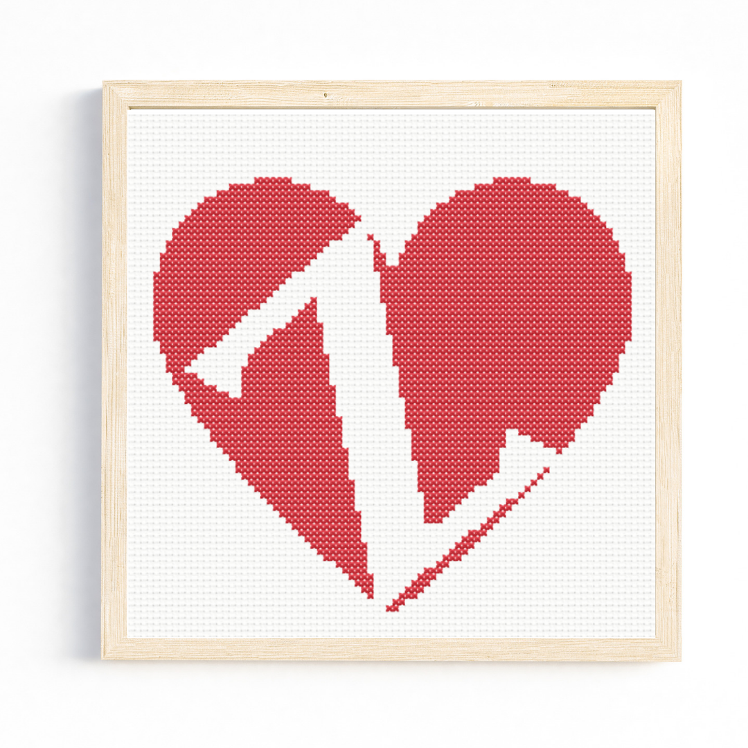 Z Monogram in Heart Cross Stitch Pattern 