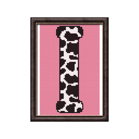 Cow Print I Monogram Cross Stitch Pattern 