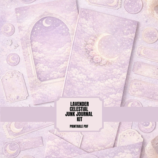 Lavender Celestial Junk Journal Kit