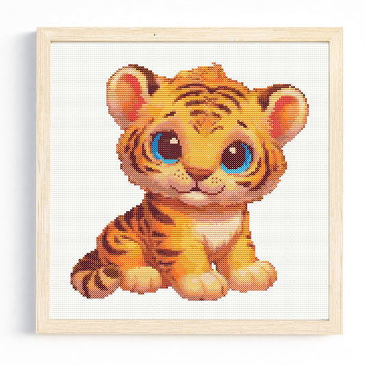 Cute Tiger Cub Cross Stitch Pattern 