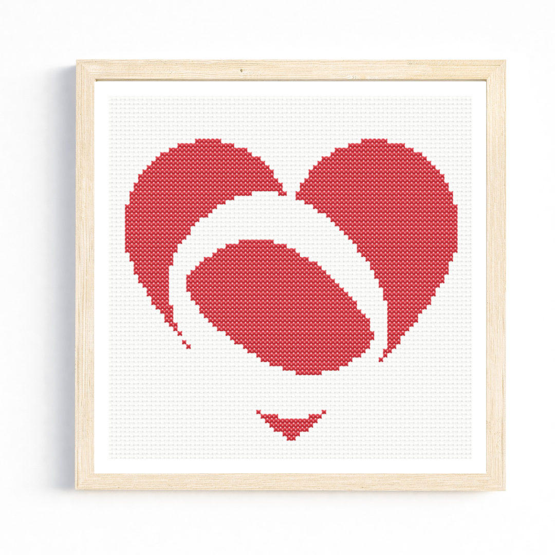O Monogram in Heart Cross Stitch Pattern 
