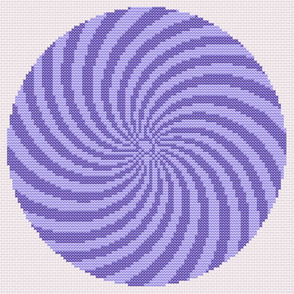 Round 2 tone swirl Cross Stitch Pattern 
