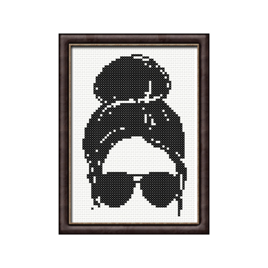 Messy Bun Cross Stitch Pattern 