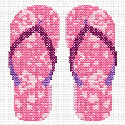 Flip Flops Pink Cross Stitch Pattern 