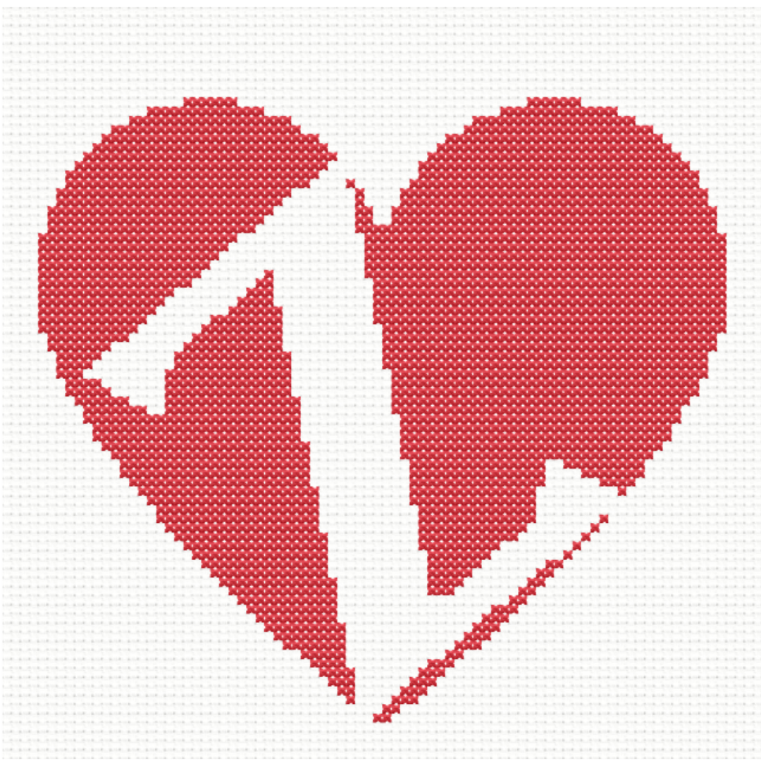 Z Monogram in Heart Cross Stitch Pattern 