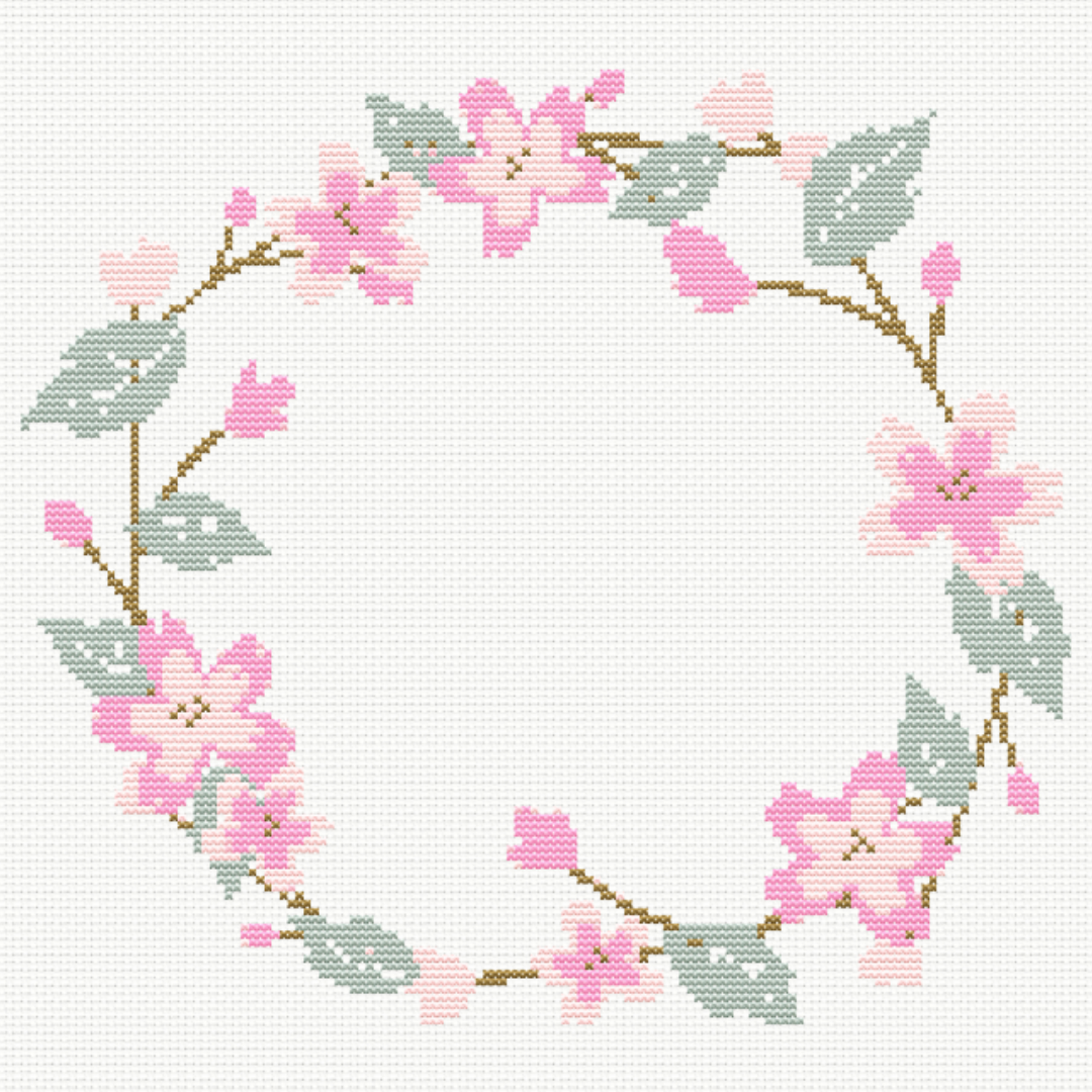Floral Wreath 1 Cross Stitch Pattern 